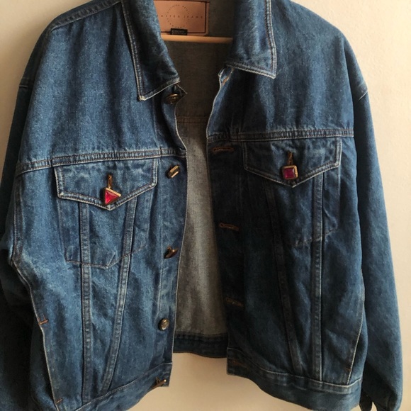 Vintage Denim Jean Jacket with gemstones - Picture 2 of 4